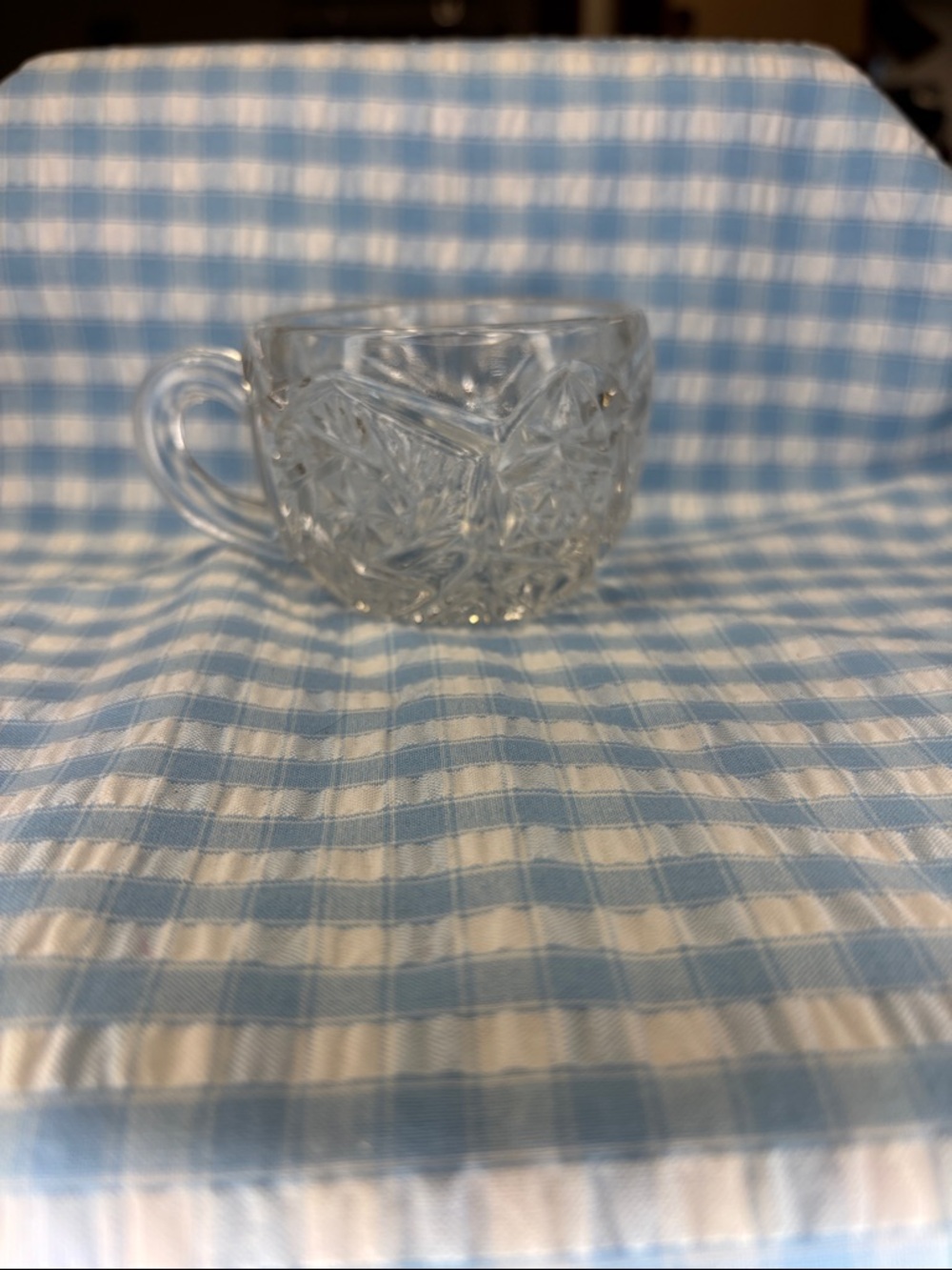 Vintage Imperial Glass Pressed Glass Punch Cup in Whirling Star Pattern